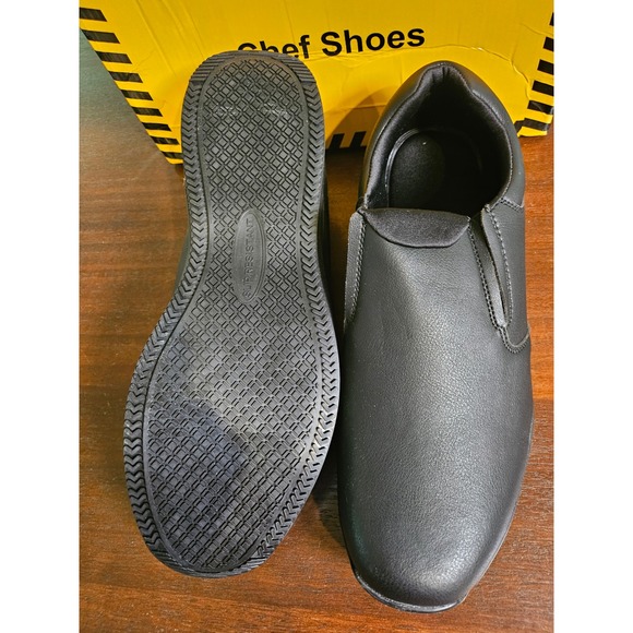 Chef Shoes Slip On Work Shoes Mens Size 12 Black Slip Resistant Memory Foam